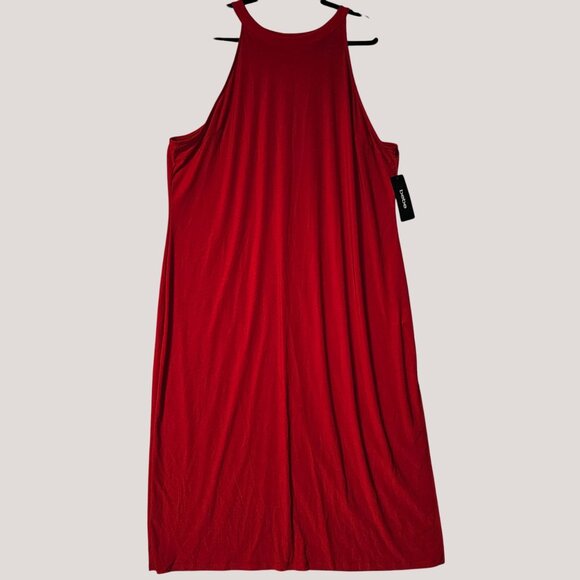 Bebe Red Sleeveless A-Line Maxi Dress Side Slit Womens Plus Size 2X - Picture 1 of 5